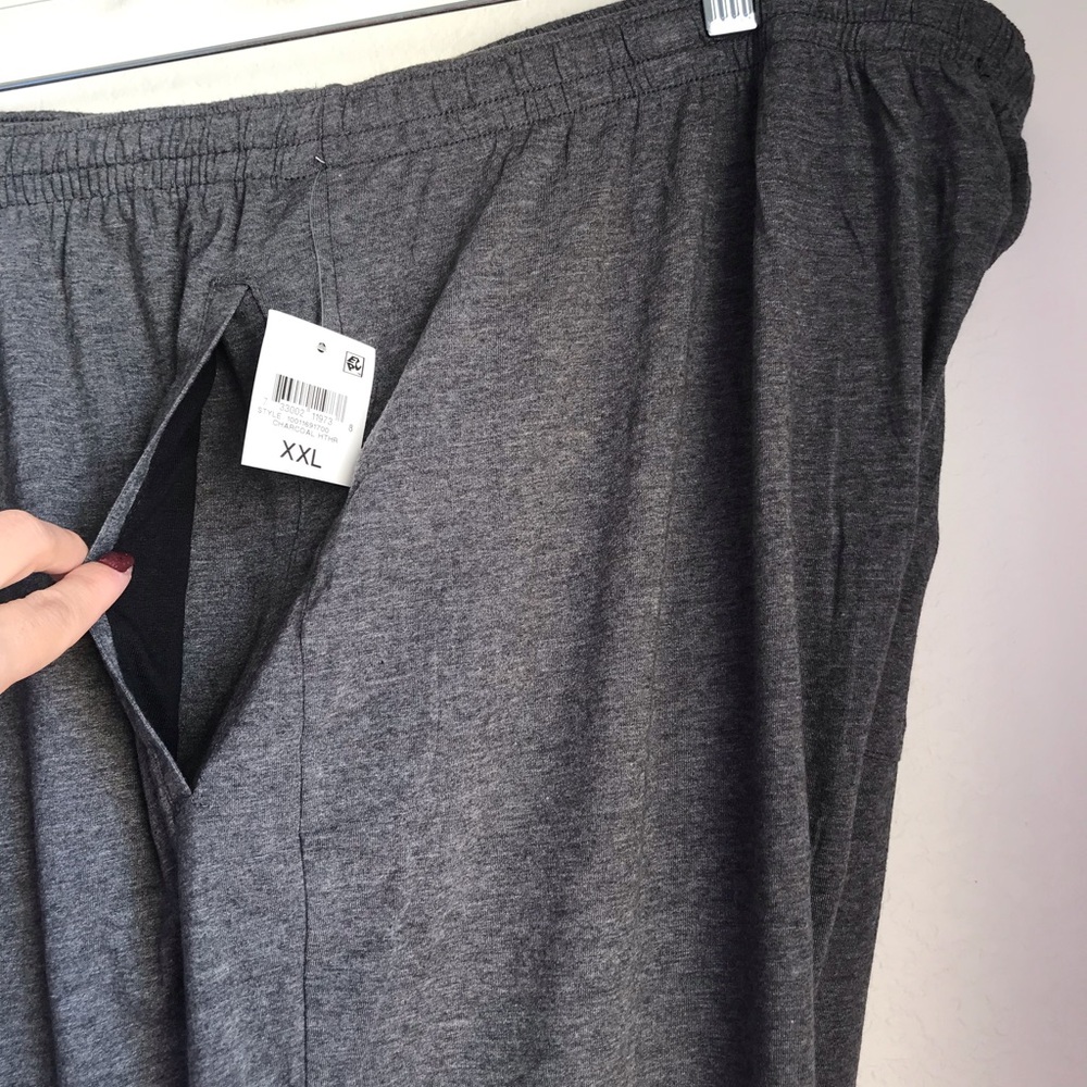 New Alfani Sleep Pajama Pants Men's size XXL Charcoal Gray w/Pockets Drawstring - Picture 7 of 16
